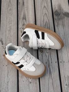 1 双女童休闲运动鞋，软底秋季运动跑步鞋，低帮复古运动鞋 - 米色 - 查看 5