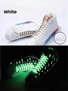 A Pair Of Round, No Knots, Mushroom Spring Buckle Style, Tight Laces, Including Luminous Style Laces, High Elastic Laces, Not Easy To Break. They Are Suitable For Sneaker, Basketball Shoes And Casual Shoes, Convenient And Comfortable To Wear