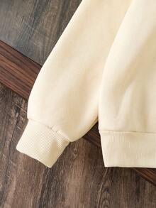 Young Girls' Cartoon Pattern Warm Sweatshirt - Apricot - View 4