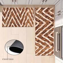 1 buc. Model floral 2D, covoraș de podea cu design plat din frânghie de in fals, pernă de protecție pentru podea de bucătărie, covoraș confortabil pentru picioare, covor pentru sufragerie, dormitor, baie, spălătorie, birou, decor pentru casă și interior