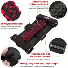 Asas de agarre con barra enrollable+ asa de agarre para YJ TJ JK JKU JL JLU Sport Sahara Freedom Rubicon Unlimited X Gladiator JT 1955 - 2022 UTV ATV Premium Paracord Bandera de Estados - Rojo - - Ver 3