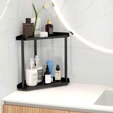 FLE Corner Bathroom Counter Organizer, Bathroom Organizer Countertop,Countertop Storage Shelf For Bath