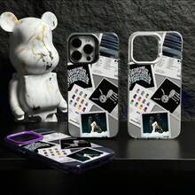 Funda de silicona transparente a prueba de golpes para 16 15 14 13 12 con cubierta de álbum y lista de canciones de Drake - Negro - Ver 1