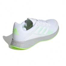 阿迪达斯新款轻盈减震马拉松跑鞋 Duramo SL，透气耐穿休闲装，极简设计霓虹绿白百搭运动鞋，情侣款必备 H04625 - 白綠色 - 查看 3