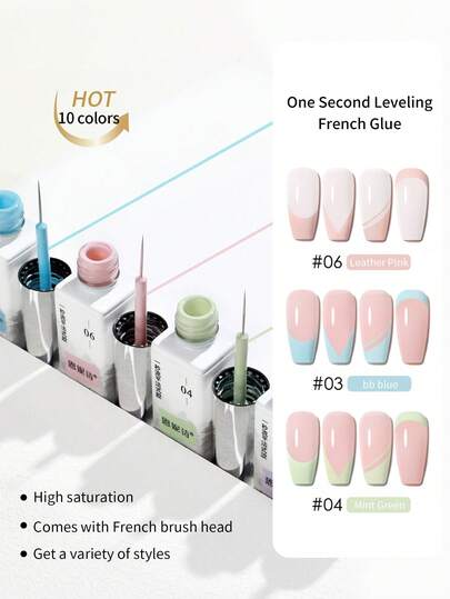 annies 12ml White Swirl Gel Nail Polish Art Liner, Classic Color Nail Paint Design With Thin Brush, UV Light Cure For DIY French Manicure At Home