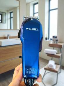 WAL-004 Juego de Cortapelos Eléctricos con Peine límite 4 piezas+ Tornillo de ajuste +aceite lubricante + cubierta protectora de cabeza de cuchillo +cepillo de limpieza - Azul - Ver 7