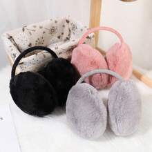 1pc Soft & Warm Plush Ear Muffs, Multi-Color Options, Fashionable & Versatile Foldable Ear Warmers, Essential For Students & Commuters, Skin-Friendly & Cold-Proof, Autumn/Winter