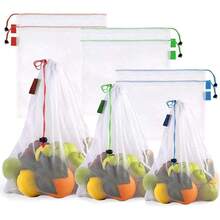 ¡RecomendadoVERALY.MX Set 12pzs Bolsas Ecológicas Reutilizables Malla Lavables Para Guardar Fruta Verduras Super¡Top de Temporada - 1 - Ver 1