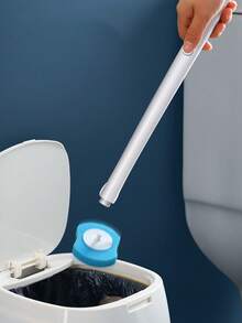 Disposable Toilet Brush Set, Long Handle Toilet Cleaning Brush With Replaceable Brush Head, No Drilling Required For Use - Multicolor - View 4