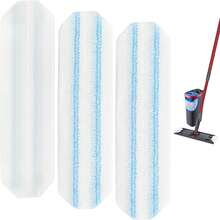 Mop Replacement Pads Compatible With O-Cedar H2prO Flat Mop System, 3 Pack Microfiber Mop Heads Replacements For Ocedar Flat Mop, Washable And Reusable Mop Pad Refills,  On Hard Floors