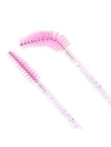 100pcs/50pcs/10pcs Disposable Mascara Wands, Nylon Bristle Eyelash Brush Spoolies, Unscented Eyebrow Extension Applicator With ABS Plastic Rod, Normal Skin Compatible - Pink And Black Wand Set