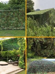 1pc/2*3M, 3*4M, 4*6M Outdoor Forest Hunting Camouflage Net, Camouflage Sunshade Net, Camouflage Net, Hiding Decoration, Grass And Tree Concealment Net, Camping Camouflage Net, Military Camouflage Sunshade Net For Hunting Vehicle, CS Camping Military Hunting Sports Shooting Curtain, Bedroom Ceiling Birthday Party Home Decor Net