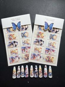 2packs Luxury Designer Special Original Design Watercolor Dog Nail Sticker L-058