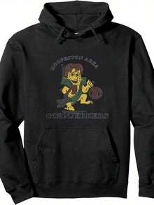 CORNJERKERS GRAPHIC HOODIE Unisex Black Sweatshirt With Lion And Corn Design Exclusive Fashion Top Quality Pullover - 黑色 - 查看 1