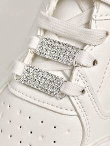 2pcs Elegant Metal Hollow Shoe Decorations With Sparkling Rhinestones And Faux Pearls, Suitable For Boots And Sneakers