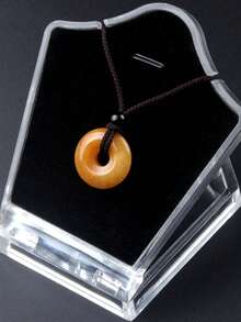 1 件/天然水晶玛瑙石和平吊坠项链，甜甜圈编织时尚吊坠项链，节日派对礼物 - 平安扣項鍊 - 查看 16