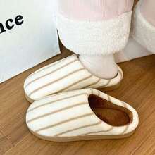 Pantuflas con suela gruesa para mujer, nuevas pantuflas con lazo lindas y cálidas para estudiantes en dormitorios interiores en otoño/invierno