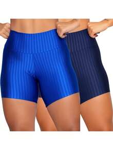 Women's 3D Basic Spring Summer Gym Shorts Kit - ROYAL+NAVY - Ver 2