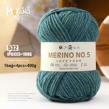 400g Wool Yarn, 245 Thick Alpaca Wool Yarn, Casual Knitting Bar Knitting Yarn, Suitable For Making Fashionable Coats, Scarves, Hats, Gloves, Wool Carpets, Wool Cushions, Handicrafts, Clothing, 50% Wool, 50% Polyester, 1 Bag = 4 Balls = 400g - Four Packs - View 17