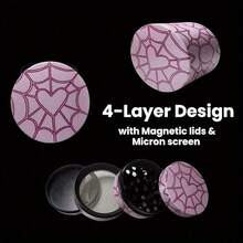 2 Inch Pink Heart Raw Herb Grinder Spice Mill Mortar Pestle Salt Crusher Tobacco Bud Vanilla Four-Layer Manual Zinc Alloy Mills Flower Tobacco Grinder Smoking Accessories Cigarette Cigar Gift