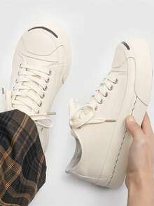 Teens' Canvas Shoes, Niche Couple Casual Sneakers, Unisex Low-Top Vulcanized Thick-Sole Canvas Shoes