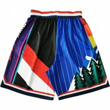 - Pantalones cortos deportivos de baloncesto para hombre, malla para gimnasio, deportes, entrenamiento, cordn, estilo retro, casual, moda, con bolsillos. - Azul + 2XL - Ver 2