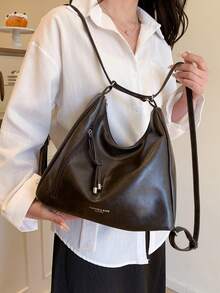 韩版时尚女新款链条肩带背包休闲大容量多功能单肩包，