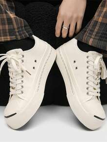 Teens' Canvas Shoes, Niche Couple Casual Sneakers, Unisex Low-Top Vulcanized Thick-Sole Canvas Shoes