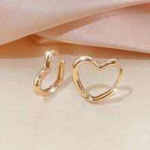 1 对简约时尚心形镶嵌耳钉情人节