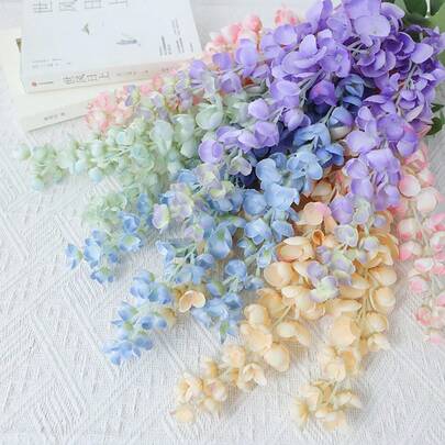1pc Artificial Purple Wisteria Vine, Home Wedding Decor Ornament Fake Flower