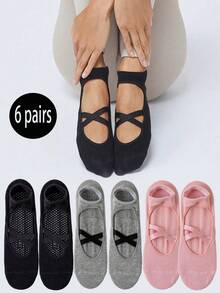 1/2/3/4/5/6 Đôi tất tập Pilates màu trơn cho nữ, đế silicon chống trượt, tất tập Yoga cho các môn thể thao trong nhà, chạy bộ, tập thể dục, nhảy dây, khiêu vũ, trang phục thường ngày, phù hợp với mọi mùa, quà tặng tuyệt vời cho mẹ, bạn gái, chị gái, giáo viên - Nhiều màu - Xem 29