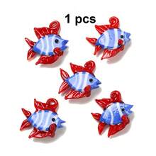 1/3/6/12/24/48 件卡通热带鱼、熔融玻璃工艺品、吊坠 DIY 项链、服装、挂饰、配饰、家居和节日装饰 - 彩色 - 查看 18