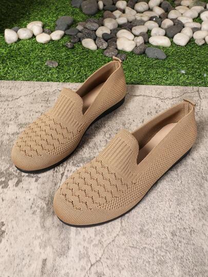 Zapatos planos de verano tipo slip-on de estilo europeo y americano 2025, con suela blanda y cómoda, para mujeres de talla grande