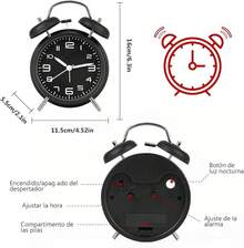 Reloj de pared digital, Se Puede Colgar o Colocar Pie Reloj Despertador de visualización con Control Remoto, Reloj Digital con Luz Nocturna, Fecha Semana, Temperatura para recámara (Azul) - A - Ver 8