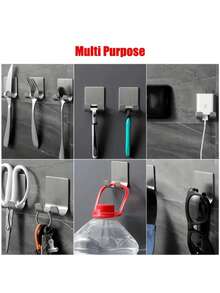 1/3Pcs Razor Holder Shaver Hook Hanger Stand For Shower,Stainless Steel Non Perforated Shaver Racks,Stainless Steel Razor Holder For Shower,Razor Holder Hooks,Waterproof Self-Adhesive Shaver Holder,Bathroom Storage Brackets,Wall Mounted Non Drilling Hanging Storage Racks,Ideal For Bathroom,Kitchen,School,Dormitory,Apartment