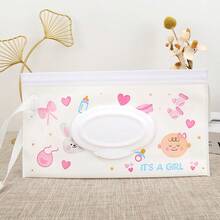 1pc Baby Wet Wipes Container, Reusable Portable Wet Wipes Bag, Wet Wipes Dispenser Container, Baby Travel Wet Wipes Holder, Convenient Leak-Proof Self-Sealing Hygienic Refillable Bag