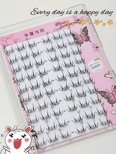 60 sợi mi nối C-Curl mềm mại, dài 8-12mm, cụm mi mềm mại và tinh tế