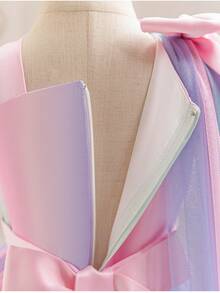 Váy công chúa nhiều lớp cho bé gái, váy midi nơ hồng cổ áo choàng cho bé gái, váy vải tuyn dây mảnh tay lửng thời trang cho bé, váy bồng bềnh ombre cầu vồng cho trẻ em, váy dự tiệc sinh nhật, tiệc tùng hàng ngày sang trọng cho bé gái - Nhiều màu - Xem 6