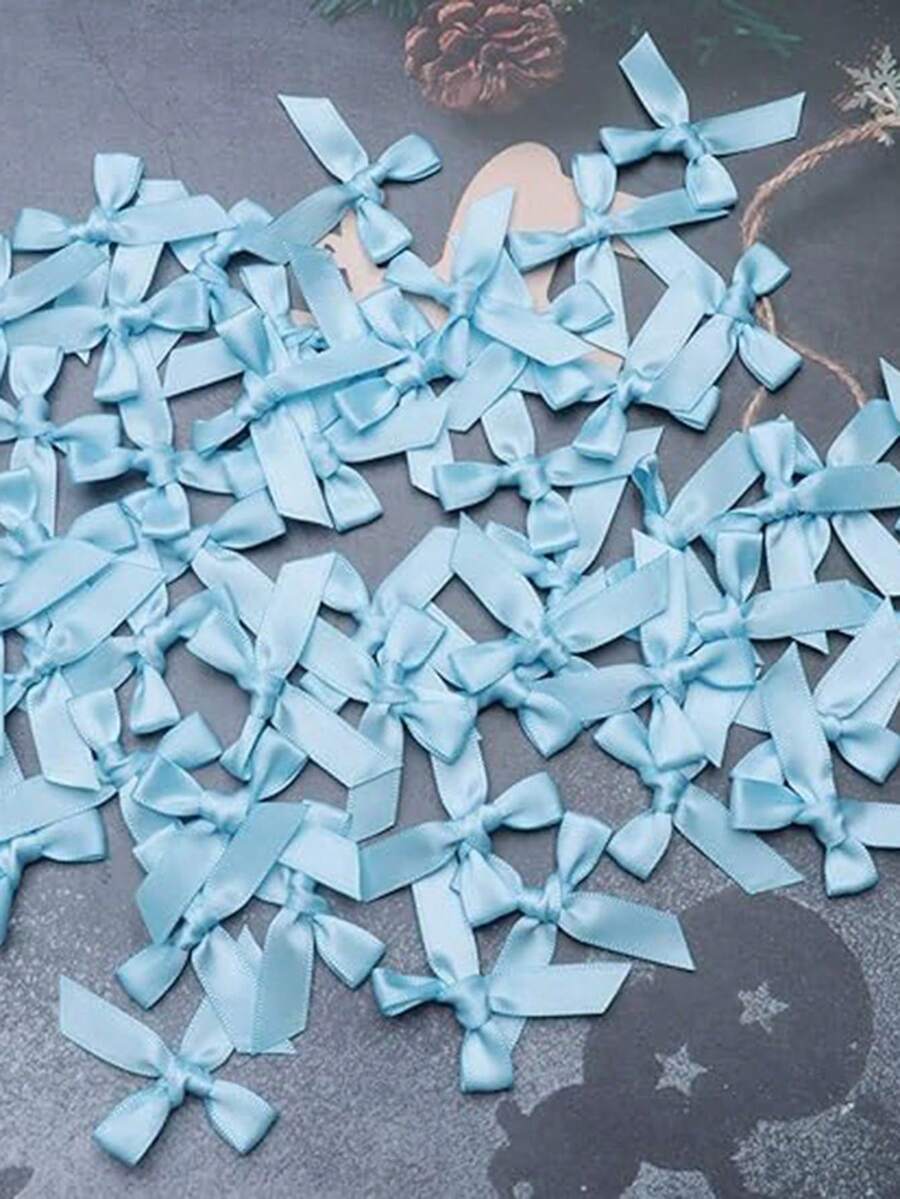50Pcs/Pack Colorful Ribbon Bows Gift Packaging Decoration Handicraft Card Decoration, Blue Bows Hair Accessories, Balloons Bows, Wedding Party Decoration, Room Decor, Home Decor-Purple