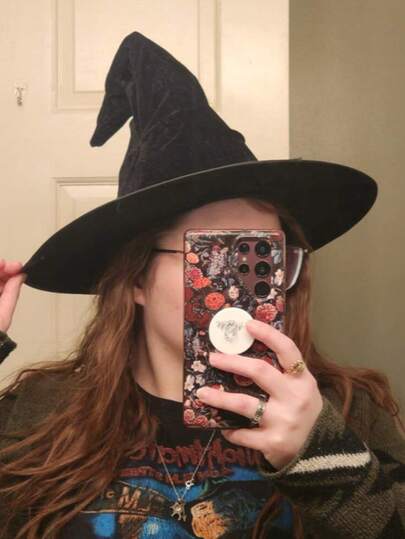 1 Piece/Stylish Witch Hat For Women, Perfect As A Halloween, Christmas, New Year, Easter, Or Party Gift For Loved Ones, A Unique Role-Playing Accessory, Perfect For Halloween Costumes, Party, Christmas Masquerade Ball, Carnival, Magician Hats, Decorations, And Props.