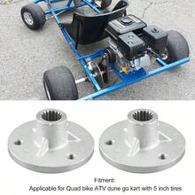 Buje de Rueda Trasera de 3 Pernos 17T, par de Ejes de Aleaciones de Acero, Buje de Rueda de Eje Trasero, Apto para Quad Bike ATV Go Kart con Neumticos de 5 Pulgadas - Por defecto - Ver 2