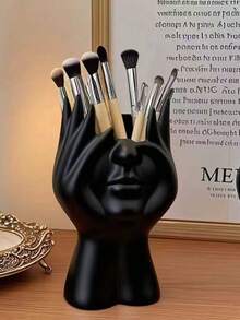 Boîte de rangement pour maquillage facial blanche, boîte de rangement multifonctionnelle pour le bureau, porte-stylo, porte-pinceau de maquillage, décoration. Boîte de rangement pour le bureau à la maison, utilisée pour la décoration du salon, du hall d'entrée, de la chambre. Cadeau idéal pour les camarades de classe et les amis.