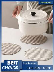 Dessous de plat rond épais en silicone résistant à la chaleur, facile à nettoyer, set de dessous de plat noirs résistants à la chaleur. Set de dessous de plat en silicone - Maniques résistantes à la chaleur antidérapantes, ustensiles de cuisine antidérapants pour la maison, tapis d'isolation en nid d'abeille, tapis de table à manger, tapis de casserole, tapis de table à manger, tapis de tasse pour la cuisine