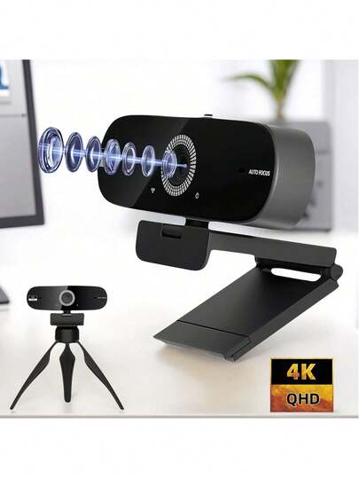 Webcam 2K 4K 1080P para PC, cámara web con micrófono, enfoque automático, Full HD 1080P para computadora