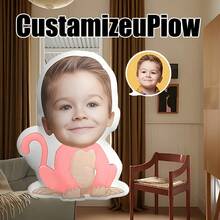Customized Photo Monkey Pillow, Personalized Cute Face Cushion, Soft & Comfortable Knitted Polyester Fabric, Suitable For Bedroom, Sofa Decor, Birthday, New Year, Valentine's Day Gift, Fits All Ages - Custom Pillow 4 - View 2