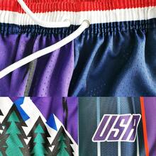 - Pantalones cortos deportivos de baloncesto para hombre, malla para gimnasio, deportes, entrenamiento, cordn, estilo retro, casual, moda, con bolsillos. - Azul + 2XL - Ver 5