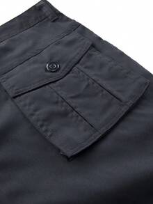 Black Multi-Pocket Men's Cargo Pants (Belt Not Included)