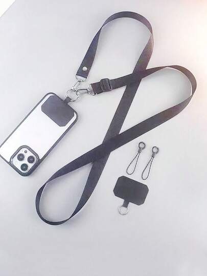 1 件可调节尼龙手机挂绳，适用于智能手机、身份证、钥匙、交通卡、学生证、斜挎包，附带额外垫片
