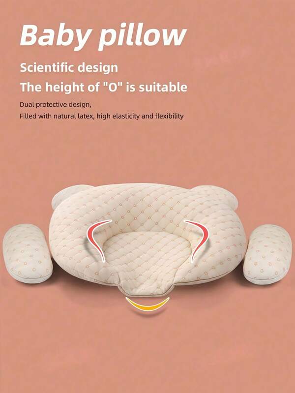 1pc Newborn Baby Shaping Pillow 0-1 Year Old, Baby Auxiliary Shaping Corrective Pillow, Colorful Bear Head Design Baby Nap Pillow