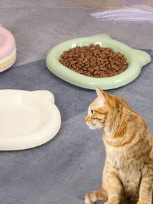 糖果色猫狗食盆，卡通设计 - 防滑，适合狗和宠物 - 适用于干湿食物/水，易于清洁，防漏，适合干粮、零食和罐装湿粮 - 彩色 - 查看 5